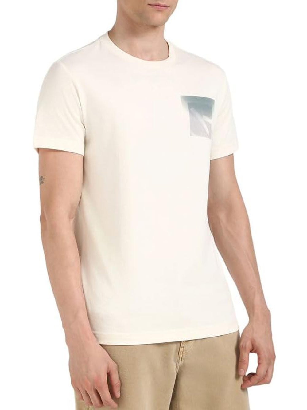 Calvin Klein T-shirt Uomo Monogram Bianco Antico