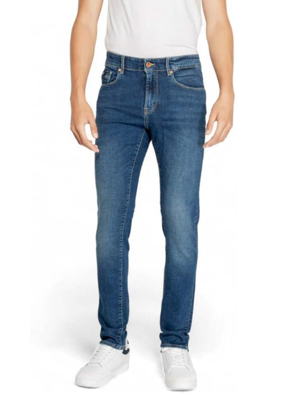 Jeans Uomo Sax Zip Rev Blu