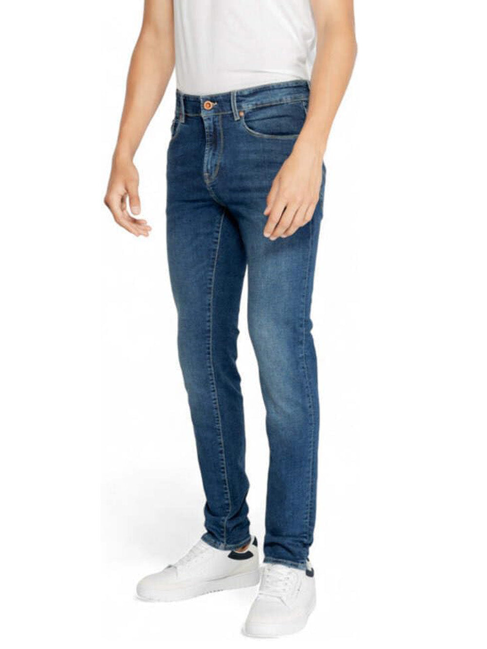 Jeans Uomo Sax Zip Rev Blu